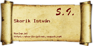 Skorik István névjegykártya
